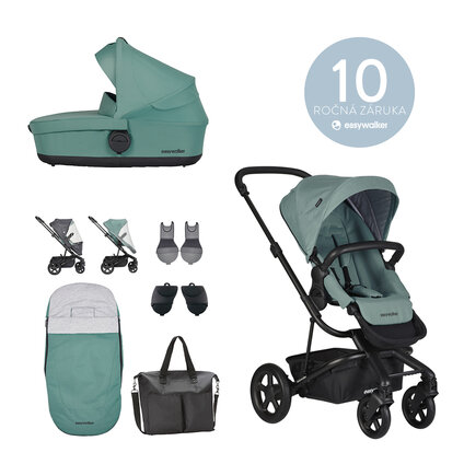 EASYWALKER Set kočík kombinovaný Harvey2 Coral Green s príslušenstvom