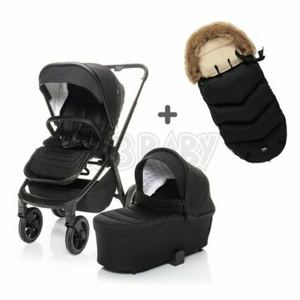 Set kočík Move Cross 2 + Hlboká korba XL + darček Fusak Fluffy v hodnote 77,50 Eur, All Black - Zopa