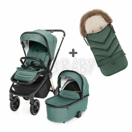 Set kočík Move Cross 3 + Hlboká korba XL 3 + darček fusak Fluffy Combi v hodnote 87,90 Eur, Antique Green/Gold -Zopa